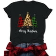 thumbnail image 2 of Jsaierl Christmas Shirts for Women Plus Size Christmas Graphic Tees Going Out Round Neck T-shirt Short Sleeve Holiday Blouse Tops Christmas Clothes, 2 of 3