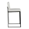 thumbnail image 3 of Fuji Contemporary High Back Counter Stool In Black Steel And White Faux Leather - Set Of 2, 3 of 7