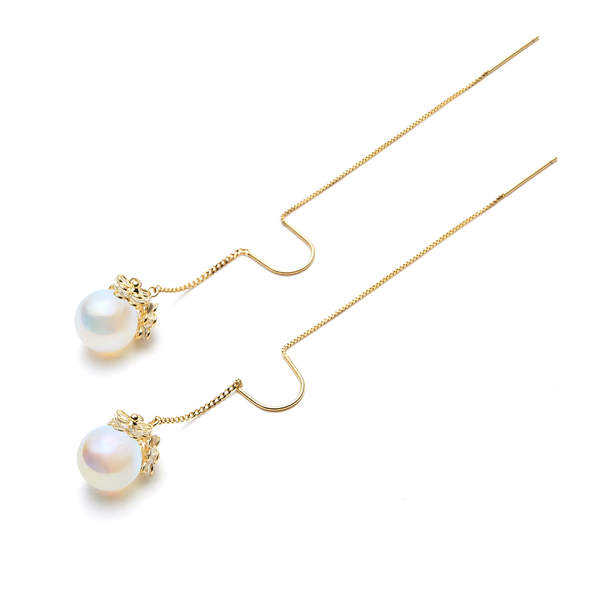 IDOKAWA Pearl Earrings For Women 925 Sterling Silver Hypoallergenic Drop Dangle Earrings Classic Jewelry Gifts For Anniversaries Wedding Graduation Party