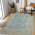 thumbnail image 6 of 3x5Ft Area Rug for Living Room - Neutral Blue Floral Vintage Design - Pet Friendly - Boho Washable Rug for Bedroom, Dining Room, 6 of 7