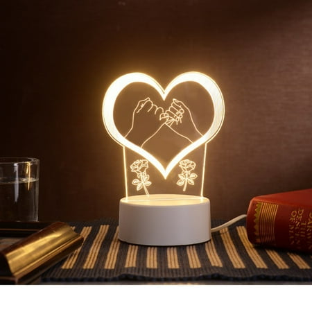 

led lights small lamp cool things for your room rechargeable lamp USB Acrylic 3D Night Light Lamp Home Outdoor Landscape Decoration Gifts