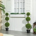 thumbnail image 4 of Spaco Artificial Ball Boxwood Topiary Trees Set of 2, Fake Plants in Pots for Indoor as Living Room, Bedroom, Green, 4 of 8