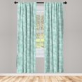 thumbnail image 2 of Ambesonne Modern 4-Panel Curtains, Geometric Triangular Minty, 56"x63", Pale Seafoam and Pale Grey, 2 of 4