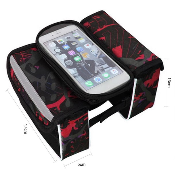 Cuadro Delantero Para Bicicleta De Ciclismo, Alforja De Tubo, Bolsa Doble Para Teléfono Móvil, Bolsa De Bicicleta, Pantalla Táctil, Carretera De Montaña Guardurnaity OD009087-00