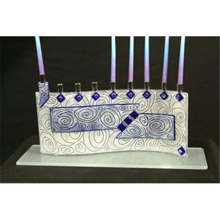 Judaica SB-GMEN-JM48 Vortex Cobalt Glass Menorahs