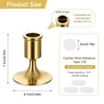 thumbnail image 2 of Set of 6 Gold Taper Candle Holders, Metal Vintage Gold Candlestick Holders for Christmas Mantel Decor, Table Centerpiece & Dining Room, with 30 Pieces Candle Wick Adhesive Tapes, 2 of 6