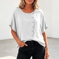 thumbnail image 5 of GUACER Women's Button-Down Tops Short Sleeve Casual Blouse Cotton Linen Trendy Loose Fit Shirts, 5 of 9