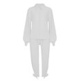 thumbnail image 1 of Women‘s Autumn And Winter Elegant Solid Color Style Thread Long Sleeve Pants Set, 1 of 4
