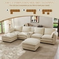 thumbnail image 3 of Wiilayok 145" U Shaped Cloud Couch Modular Sectional Sofa for Living Room,Modern Chenille Deep Seat Modular Couch with two Movable Ottoman,Central Console w/ Dual USB Ports,Cup Holder,Beige, 3 of 8