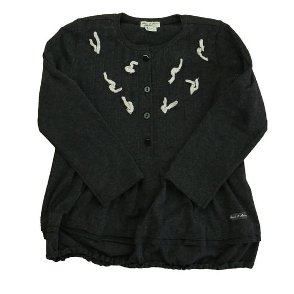 Pre-Owned Eliane Et Lena Girls Gray Long Sleeve Shirt size: 4T (Good)