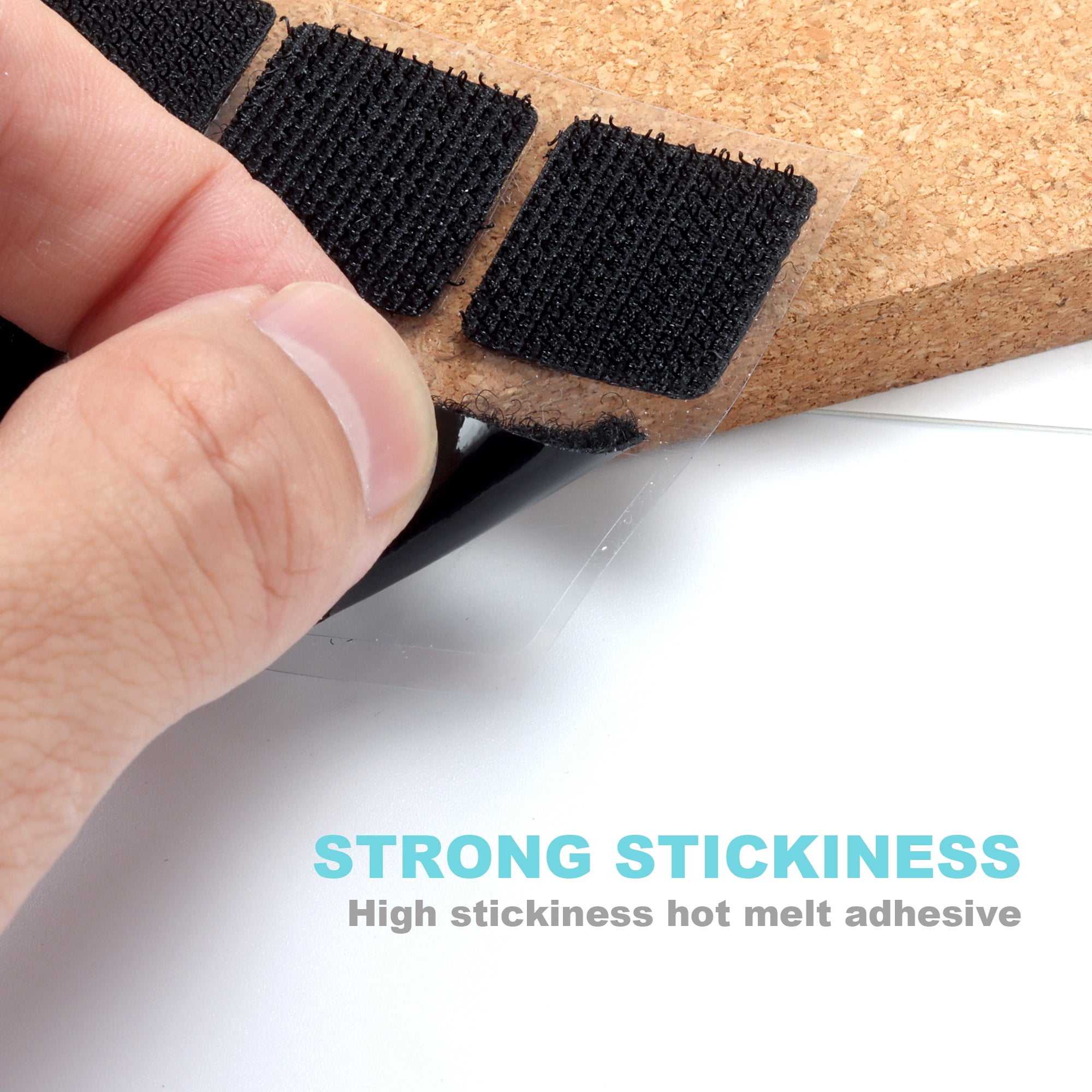 Pen+Gear Self-Adhesive Hook & Loop Fasteners, Black, 8 Count