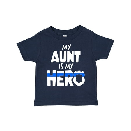 

Inktastic My Aunt is My Hero Police Officer Family Gift Toddler Boy or Toddler Girl T-Shirt