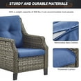 thumbnail image 5 of PARKWELL 4-Piece Outdoor Conversation Sets, Patio 3 Seater Sofa with Coffee Table,Wicker Chairs,Rattan Seating Furniture for Porch Deck Backyard, 5 of 10