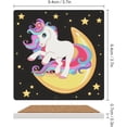 thumbnail image 2 of GZHJMY Square Drink Coasters, 4 Pcs Unicorn with Moon and Stars Absorbent Ceramic Coffee Coasters for Drinks with Cork Base Housewarming Gift for Home Decor, 2 of 6