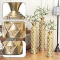 thumbnail image 2 of Tall Floor Vase Large Vintage Modern Set Oversized Metal Vases for Decor Living Room Gold Decorative (3D Triangle), 2 of 6