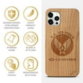 thumbnail image 4 of Case Yard Wooden Case Outside Soft TPU Silicone, Slim Fit Shockproof Wood Protective Phone Cover for Girls Boys Men and Women, Supports Wireless Charging Air Force 2 Design case for iPhone-11-Pro, 4 of 7
