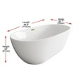 thumbnail image 2 of Elegant Kitchen and Bath 67 inch Soaking Bathtub in Glossy White with Brushed Gold Trim, 2 of 8