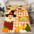 thumbnail image 2 of Homewish Happy Thanksgiving Day Twin Sheet Sets,Autumn Fall Pumpkin Twin Fitted Sheet,Cute Cartoon Turkey Flat Sheet For Girls Boys,Microfiber Bedroom Decor,3 Pieces, 2 of 7