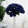 thumbnail image 2 of Efavormart 14 Navy Blue Velvet Roses Artificial Flower Bouquet for DIY, Floral Arrangment, Home, Party, Garden, Table Centerpieces Decorations, 2 of 6
