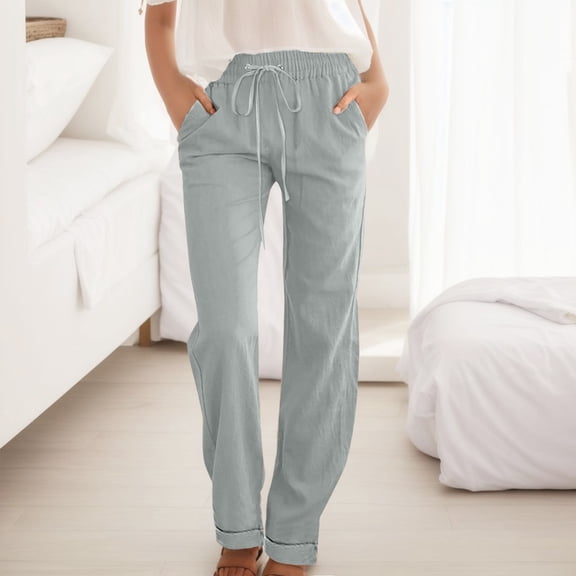 SIYUDAN Women'S Pants Pants For Women Casual Grey Adult Work Pants Women Womens Lightweight Pants High Waisted Wide Leg Pants Summer Pants