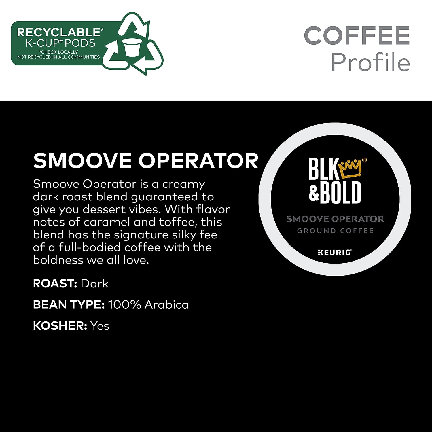 Smoove Operator Dark Roast - Keurig K-Cup Coffee Pods 20ct