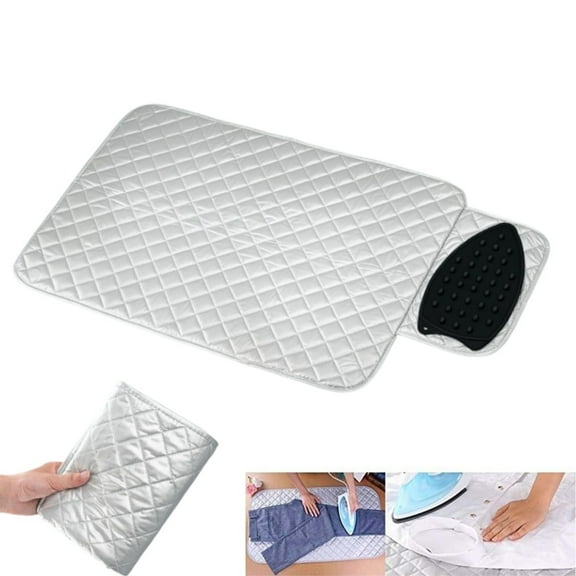 QZS Foldable Ironing Mat,Durable Heat Resistant Iron Pad for Tabletop,Reusable Iron Board Alternative Cover for Travel,Office Use,1pcs