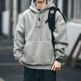 thumbnail image 3 of Sudadera con capucha para hombre, color blanco roto liso, ofertas al por mayor, sudaderas con capucha, otoño e invierno, ropa masculina de lujo Y2k Vintage Emo, 3 of 5
