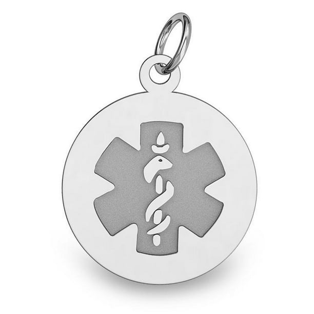 PicturesOnGold.com - Sterling Silver Round Medical ID Charm or Pendant ...
