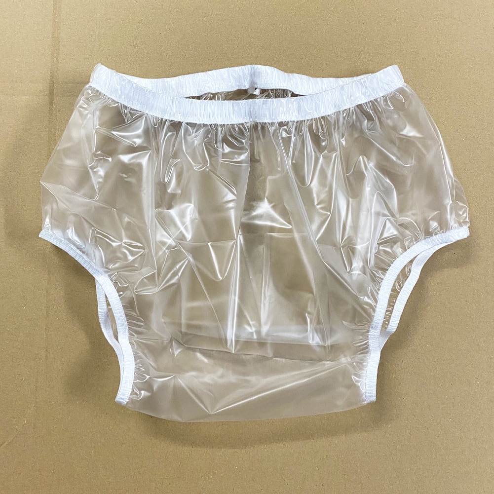 KETUOXUN Plastic Adult Diaper Cover.Unisex Reusable Pull-On Incontinence Pant.Durable,Soft & Clear Fabric.Keep Dry.Washable Vinyl Underwear