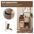 thumbnail image 7 of Farmhouse Style Buffet Cabinet, Wood Sideboard Storage Cabinet with 2 Rattan Doors & 4 Cubes, Coffee Bar Cabinet, 31.5 x 11.5 x 38 Inches, 7 of 7