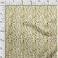 thumbnail image 3 of oneOone Cotton Jersey Olive Green Fabric Florals Sewing Fabric By The Yard Printed Diy Clothing Sewing Supplies 58 Inch Wide, 3 of 4
