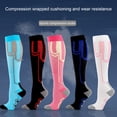 thumbnail image 1 of Dengjunhu 1 Pair Training Socks High Elasticity Bouncy Breathable Wear Resistant Not Easy to Pilling Foot Protector Anti-slip Knee High Bicycle Cycling Socks for Sport, 1 of 6