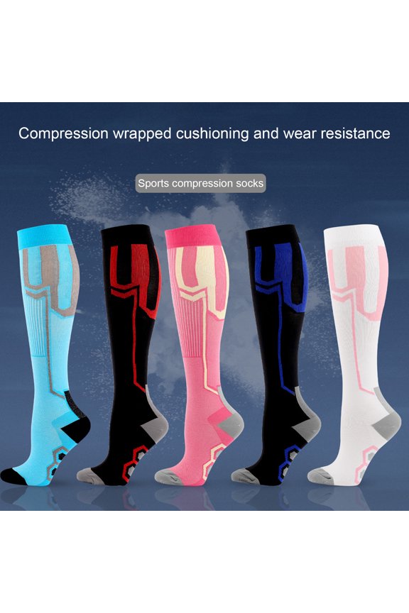 1 Pair Training Socks High Elasticity Bouncy Breathable Wear Resistant Not Easy to Pilling Foot Protector Anti-slip Knee High Bicycle Cycling Socks for Sport
