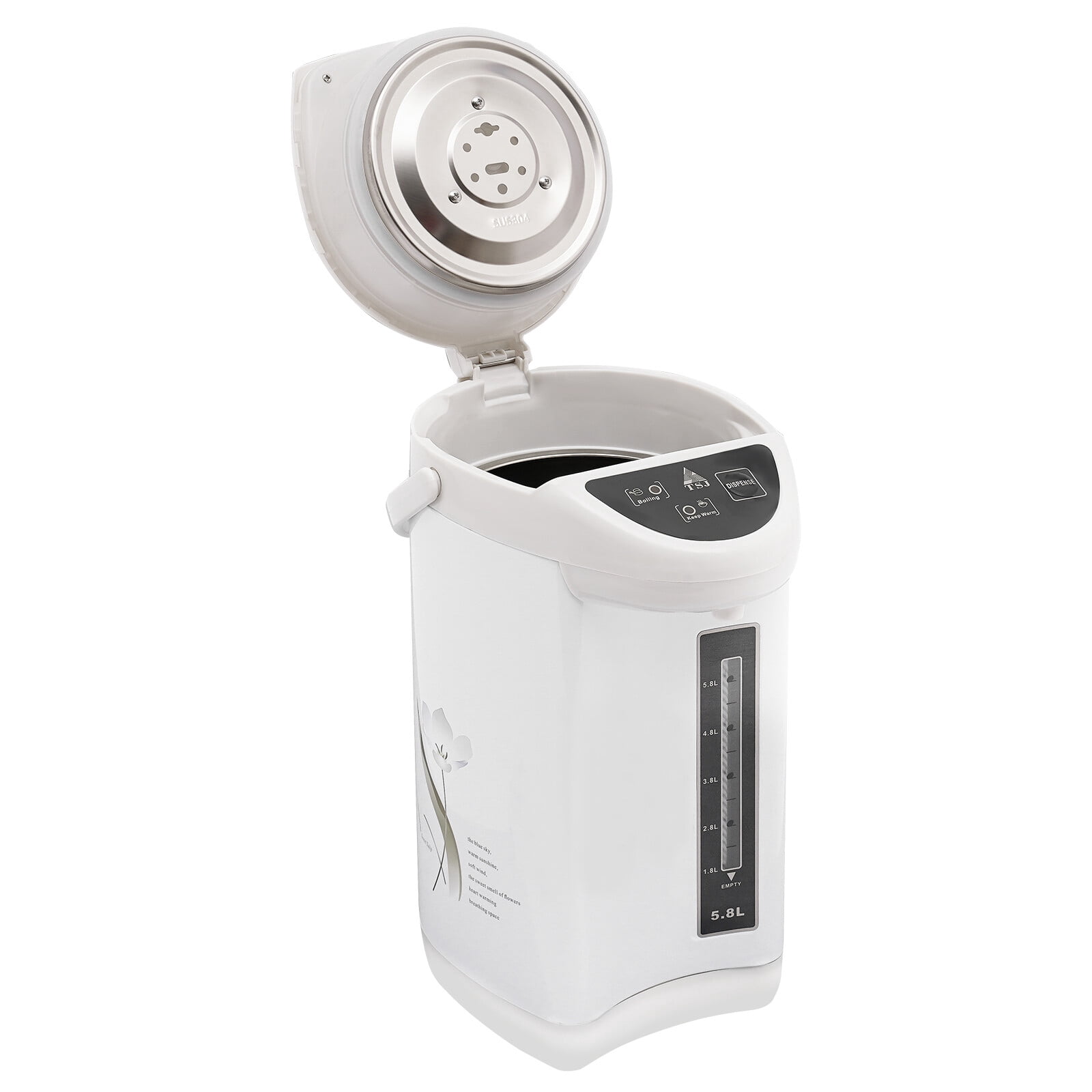 4L Water Boiler & Warmer, 304 Stainless Steel Removable Water Tank, Electric Kettle 110V 750W 7.87*15in Used in Dining Rooms, Living Rooms, Kitchens
