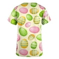 thumbnail image 3 of Luxalzxs Womens Scrub Tops Short Sleeve V-Neck Medical Uniform Easter Eggs Printed Pockets Blouse Nursing Uniforms Workwear, 3 of 4