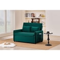 thumbnail image 3 of Leumius 3 in 1 Convertible Sleeper Sofa Bed, Modern Convertible Sofa Bed with 5-Position Adjustable Backrest,Velvet Pull Out Couch with Pull Out Bed for Living Room Furniture,Green, 3 of 22
