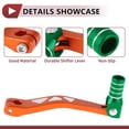 thumbnail image 3 of Folding Motorcycle Gear Shifter Lever for Yamaha TTR 50cc Aluminum Alloy Pedal Shift Lever Arm Orange Lever Green Head with Silver Tone Ring, 3 of 6