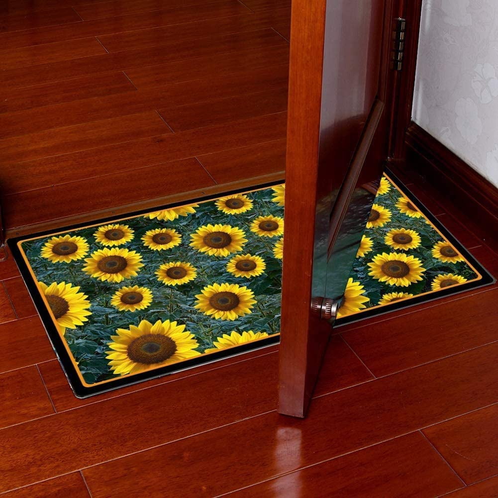 Morning View Doormat Outdoor Entrance Front Door Mats Indoor Welcome Mats Outdoor Entryway Doormat Sunflower Mat Rubber Door Mats Decorative Mat Door Mat Indoor Entrance 29×17 Inch(Sunflower Sea)