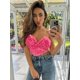 thumbnail image 2 of HH TRAF Camisola de verano a la moda con forma de corazón, escote en V sexy, top corto para mujer, elegante top con tirantes finos y corsé sin espalda, 2 of 5