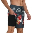 Zufioo Three Cute Christmas Gnomes Mens Swimsuit Trunks with