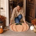 thumbnail image 4 of Pumpkin-Shaped Bath Mat, Soft Absorbent Non-Slide Floor Rug for Halloween, Fall and Thanksgiving Entryway, Bathroom and Seasonal Home Decor, 4 of 5