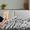 thumbnail image 3 of Kangaroo Soft Flannel Fleece Throw Blanket, Seashell Pattern Built in Animal Silhouette on Plain Background, Cozy Plush for Indoor and Outdoor Use, 50" x 60", Pale Grey Black, by Ambesonne, 3 of 5
