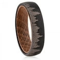 thumbnail image 1 of 6Mm Tungsten With Whisky Barrel Wood Inner And Tree Design Ring, 1 of 1