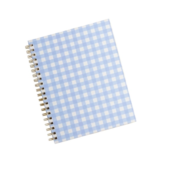 A5 Plaid Hardcover Notebook, Lined Tartan Journal for Writing, Notes, Office and Travel, Blue