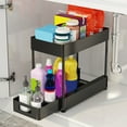 ITSELFER Under Sink Organizer And Storage 2tier Kitchen Bathroom