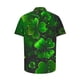 thumbnail image 5 of Ceisia Men's St. Patrick's Day Bubble Glow Four-Leaf Clover Print Short Sleeve Turndown Collar Stretch Casual Shirt Black XL Gifts, 5 of 5