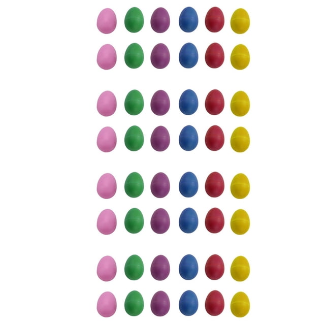 Ensemble de 48 Pcs Shakers à Ufs en Plastique 6, Instruments de Percussion Maracas Musicaux pour Enfants Jouets Rythmiques