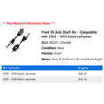 thumbnail image 2 of Front CV Axle Shaft Set - Compatible with 2005 - 2009 Buick LaCrosse 2006 2007 2008, 2 of 2