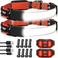 thumbnail image 1 of 2-PACK Rechargeable LED Headlamp Flashlight, 230 Lighting, 3.6oz lightweight headlight, 800 Lumen, 3 Modes, Built in Batteries, Waterproof Headlamp Fl, 1 of 4