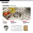 thumbnail image 6 of Houzer Premier 33 in Stainless Steel Topmount 4-hole Single Bowl Kitchen Sink with Strainer - PGS-3122-4-1, 6 of 6